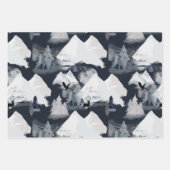 Blauwe Winter Landschap Wrapping Papier Bladen Inpakpapier Vel (Voorkant 3)