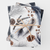 Blauwe Winter Landschap Wrapping Papier Bladen Inpakpapier Vel (In situ)