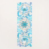 Blauwe Winter Mandala Bloempatronen Yogamat (Achterkant)