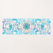 Blauwe Winter Mandala Bloempatronen Yogamat (Voorkant (horizontaal))