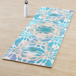 Blauwe Winter Mandala Bloempatronen Yogamat