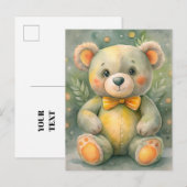 Blauwe winter met herten briefkaart (Voorkant / Achterkant)