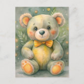 Blauwe winter met herten briefkaart (Voorkant)