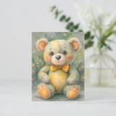 Blauwe winter met herten briefkaart (Staand voorkant)