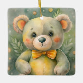 Blauwe winter met herten keramisch ornament (Voorkant)