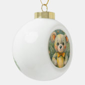 Blauwe winter met herten keramische bal ornament (Links)