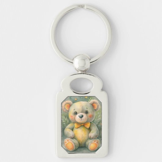 Blauwe winter met herten sleutelhanger (Voorkant)