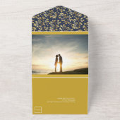 Blauwe Winter Nacht Bruiloft All In One Uitnodiging (Buitenkant)