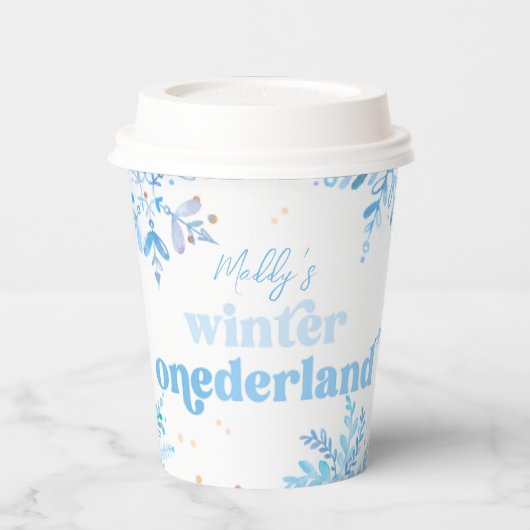 Blauwe Winter Onederland Hot Cocoa Bekers (Links)