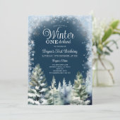 Blauwe Winter Onederland Zilveren Sneeuwvlokken Ve Kaart (Staand voorkant)