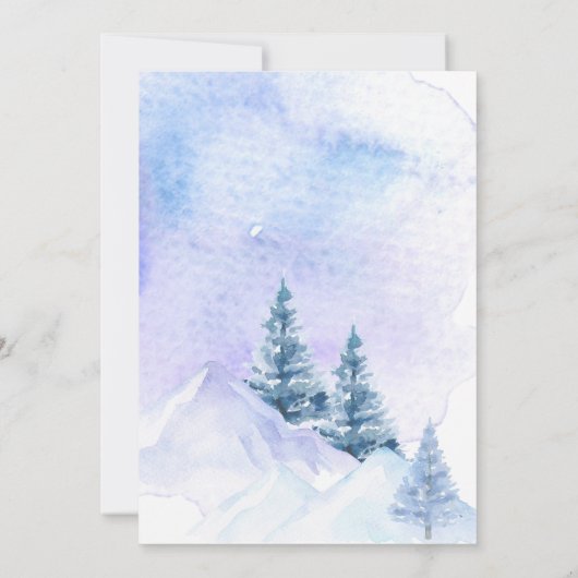 Blauwe Winter Pijnboom Onederland 1e verjaardag Kaart (Achterkant)