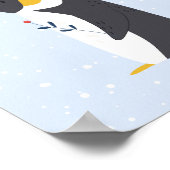 Blauwe Winter | Pinguïn Arctisch Dieren Nursery De Poster (Hoek)