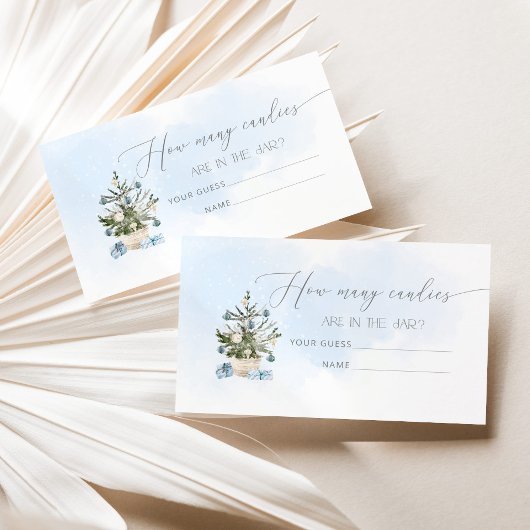 Blauwe winter raden hoeveel snoepjes kaart