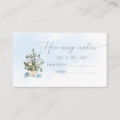 Blauwe winter raden hoeveel snoepjes kaart (Voorkant)