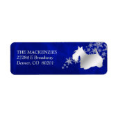 Blauwe Winter Schotse Terrier Retouradres Etiket (Voorkant)