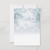 Blauwe Winter Sneeuw Moderne Bruiloft Save The Date (Achterkant)