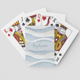 Blauwe Winter Sneeuwval Golf Gepersonaliseerd Patr Pokerkaarten