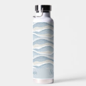 Blauwe Winter Sneeuwval Golf Gepersonaliseerd Patr Waterfles (Rechts)