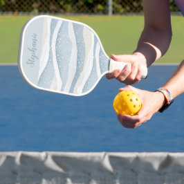 Blauwe Winter Sneeuwval Golfslag Personalized Patr Pickleball Paddle