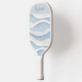 Blauwe Winter Sneeuwval Golfslag Personalized Patr Pickleball Paddle (Links)