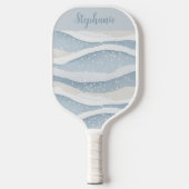 Blauwe Winter Sneeuwval Golfslag Personalized Patr Pickleball Paddle (Voorkant)
