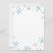 Blauwe Winter Sneeuwvlok Prinses Quinceanera Kaart (Achterkant)