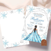 Blauwe Winter Sneeuwvlok Prinses Quinceanera Kaart