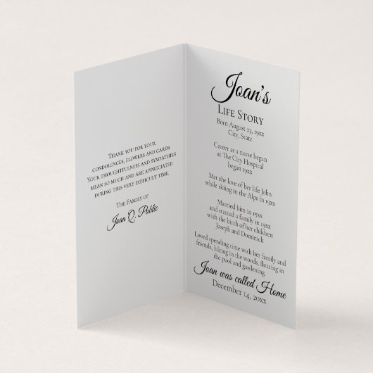 Blauwe winter sneeuwvlokken begrafenis gebed visitekaartje (Binnen)