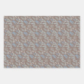 Blauwe Winter Sneeuwvlokken Kerstbomen Inpakpapier Vel (Voorkant 3)