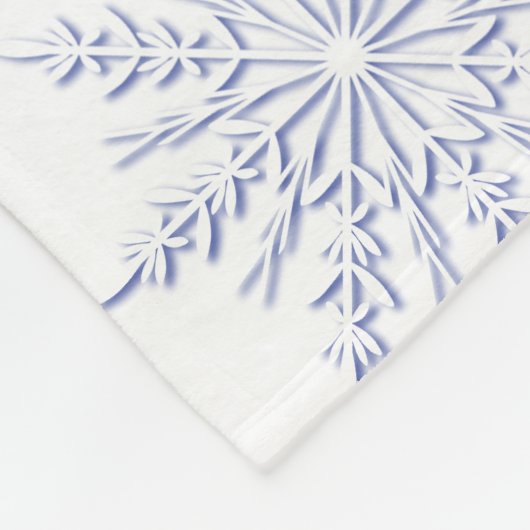 Blauwe Winter Sneeuwvlokken op Wit Fleece Deken (Hoek)