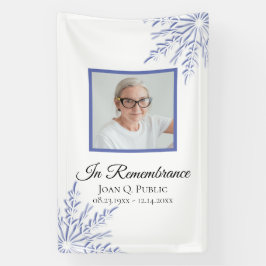 Blauwe Winter Sneeuwvlokken Viering van het Leven  Spandoek