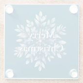 Blauwe winter Snowflake Kerstmis Glazen Onderzetter (Achterkant)
