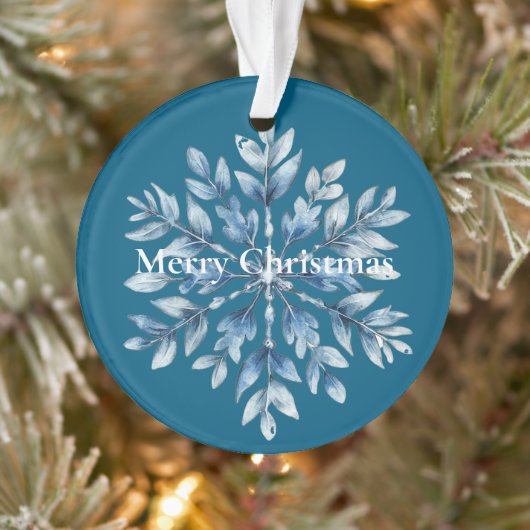 Blauwe winter Snowflake Kerstmis Ornament (Boom)