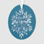 Blauwe winter Snowflake Kerstmis Ornament (voorkant)