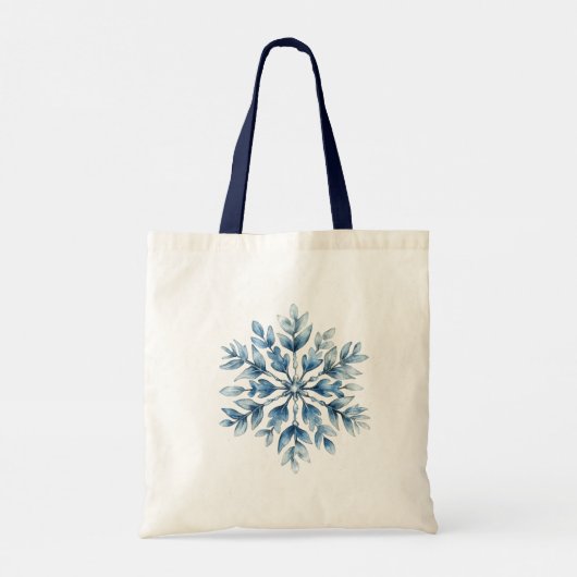 Blauwe winter Snowflake Kerstmis Tote Bag (Achterkant)