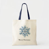 Blauwe winter Snowflake Kerstmis Tote Bag (Voorkant)