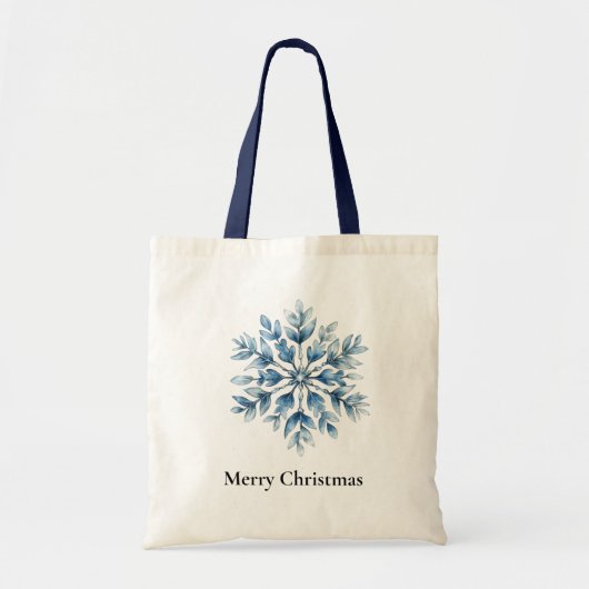 Blauwe winter Snowflake Kerstmis Tote Bag (Voorkant)