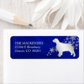 Blauwe Winter Spaniel retouradres Etiket (Insitu)