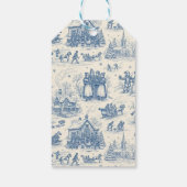 Blauwe Winter Toile Chinoiserie Cadeaulabel (Achterkant)