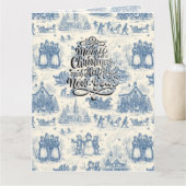 Blauwe Winter Toile Chinoiserie Kaart (Voorkant)