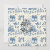 Blauwe Winter Toile Chinoiserie Kaart (Voorkant)
