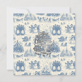 Blauwe Winter Toile Chinoiserie Kaart