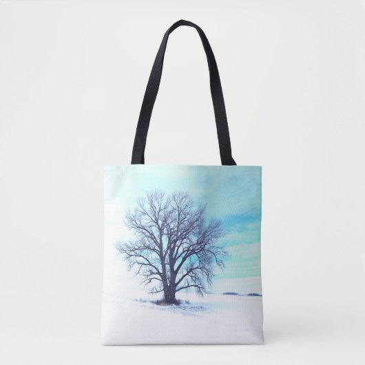 Blauwe winter tote bag (Voorkant)