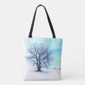 Blauwe winter tote bag (Achterkant)