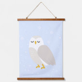 Blauwe Winter | Uil Arctic Animal Nursery Decor Hangend Wandkleed (Voorkant)