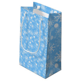 Blauwe Winter Vakantie Snowflake Patroon Gift Bag Klein Cadeauzakje