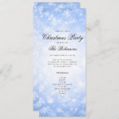 Blauwe Winter Vakantie Uitnodigen w / Programma & (Voorkant / Achterkant)