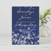 Blauwe winter van het huwelijk kaart (Staand voorkant)
