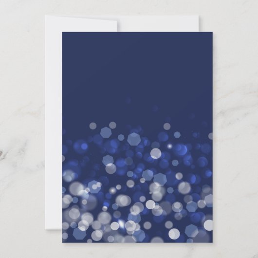 Blauwe winter van het huwelijk kaart (Achterkant)