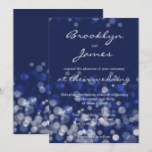 Blauwe winter van het huwelijk kaart (Voorkant / Achterkant)